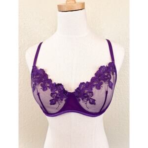 Purple Unlined Underwire Bra Large